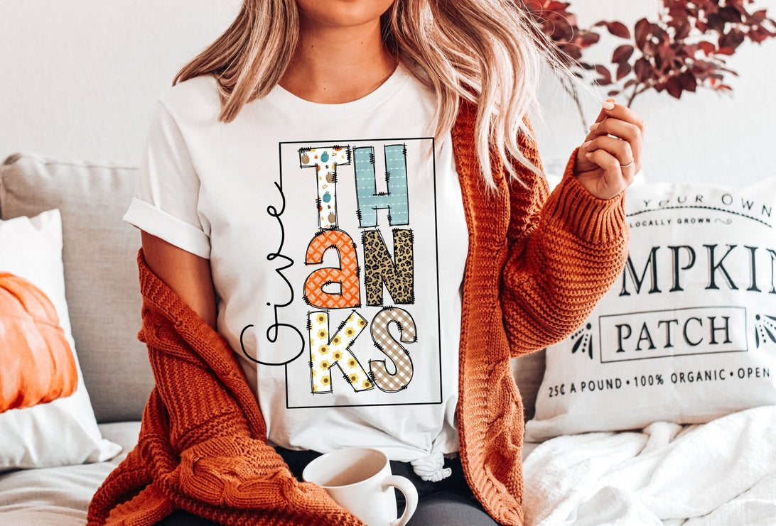 Give Thanks Doodle Graphic Tee