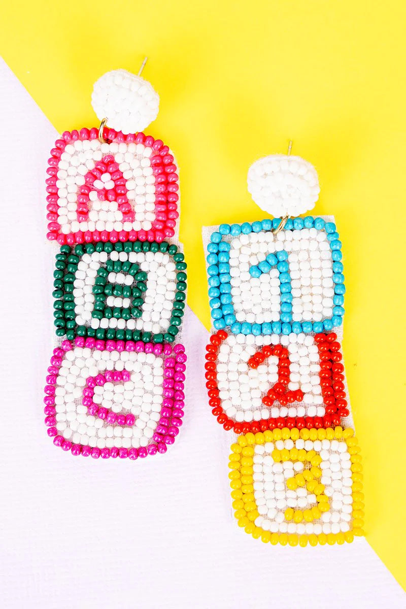 123s and ABCs Earrings