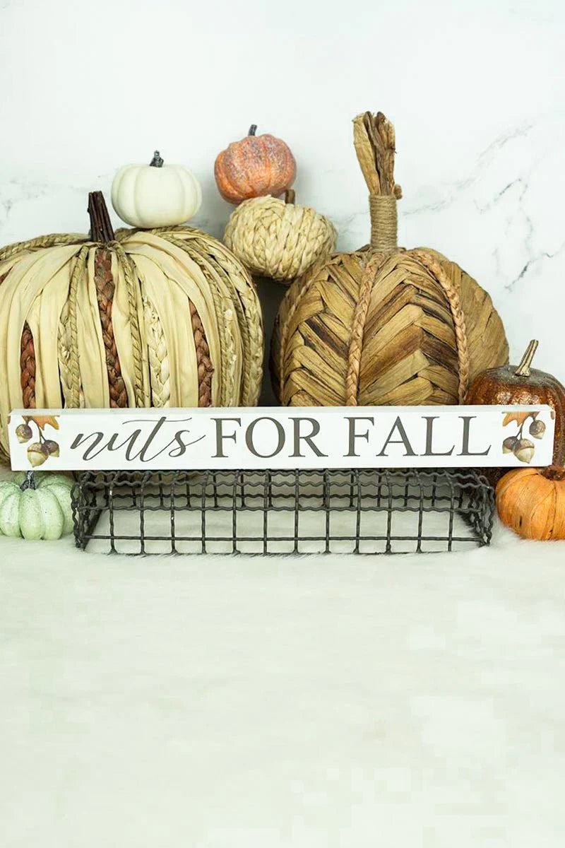 "Nuts for Fall” Wood Block Sign