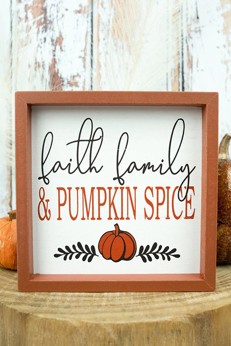 “Faith Family” Wood Framed Sign