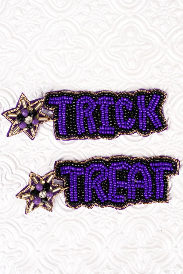 Purple and black "Trick or Treat" Earrings