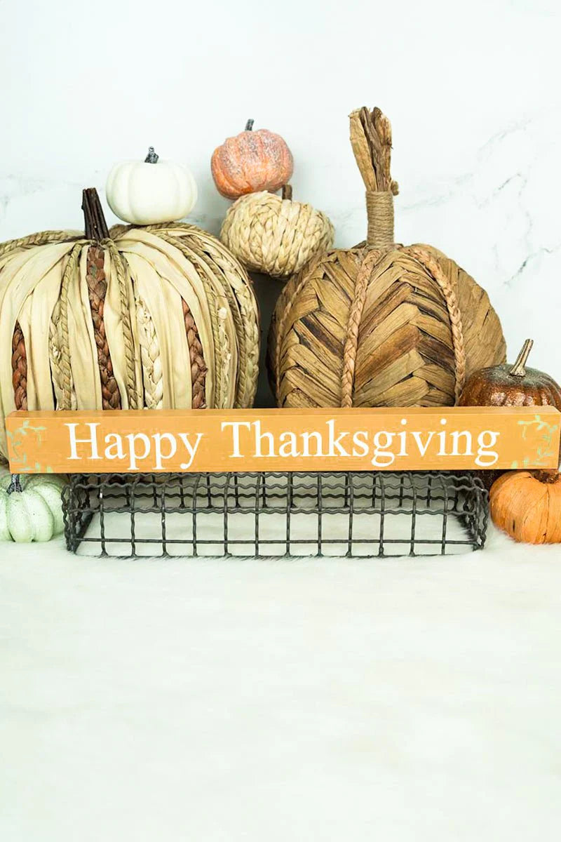 "Happy Thanksgiving” Wood Block Sign