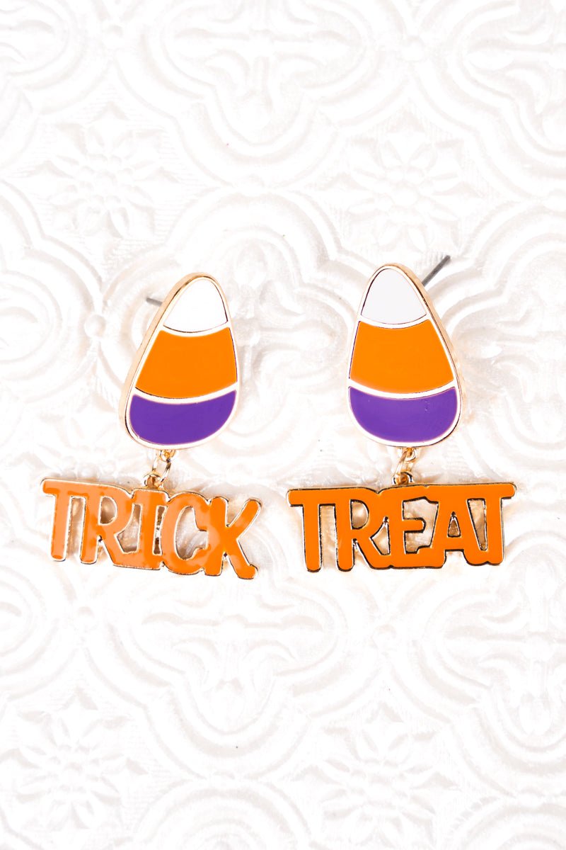 Candy Corn Trick or Treat Earrings