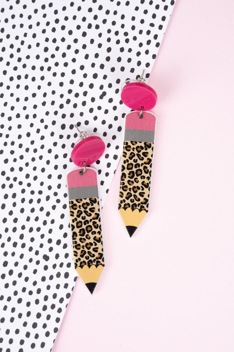 Leopard Pencil Earrings
